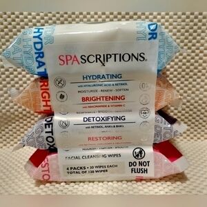 SpaScriptions 4pk Facial Cleansing Wipes